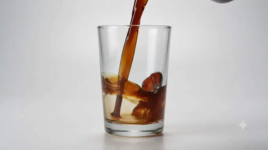 Cold coffee being poured